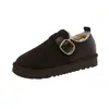 Zapatos de Nieve de Algodón Grueso Antideslizantes de Terciopelo Retro Plus para Mujer 2026 Nuevos de Invierno Cómodos Suela Suave Aumentan la Altura Calidez Zapatos Birkenstock