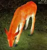 Família de Veados 1,3m Veado de Pescoço Torto Forma de Animal Lâmpada de Paisagem Veado Luminoso de Fibra de Vidro Artesanato de Resina