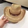 Viaje de Verano Sanya Sombrilla Sombrero de Paja Estilo Étnico para Mujer Sombrero de Playa para Vacaciones Retro Británico Panama Jazz Sombrero Tendencia