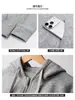 Sudadera con capucha y cremallera Otoño e Invierno 65% Algodón Estilo Básico Simple Jacket Engrosada Gris Deportiva Versátil Top que oculta la carne