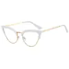 Nuevo Marco de Gafas Estilo Ojo de Gato Europeo y Americano Gafas de Lectura Diarias Elegantes Personalizadas para Mujer, Gafas sin Graduación Anti-Luz Azul