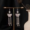 Pendientes Miao con borlas largas explosivas, estilo étnico Miao de plata, ligeros y elegantes, con personalidad minoritaria, para mujer.