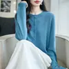 Cárdigan de punto con pedrería estilo japonés para mujer, nueva colección de otoño, corte holgado, versátil, rejuvenecedor, abrigo artístico de lana de hilo fino