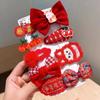 Presilha de Cabelo Infantil JK Laço Presilha Bico de Pato Fofa Presilha Atrás da Cabeça Acessórios de Cabelo de Princesa Uniforme JK Tecido Xadrez Grampo de Cabelo