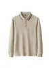 Camisa POLO Masculina de Manga Longa, Casual de Negócios, Gola Reversível, Cor Sólida, Respirável, Camiseta Esportiva, Estilo Primavera e Outono Masculino