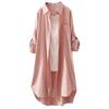 Camisa de Algodón y Lino para Mujer 2026 Primavera y Otoño Nuevo Estilo Holgada de Manga Larga Camisa Superior Ropa Exterior Adelgazante de Longitud Media Chaqueta Pura para Mujer