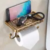 Suporte de Papel Toalha Antigo Europeu para Celular Hotel B&B Banheiro Toilette Parede Sem Furos Rack de Armazenamento de Rolo de Papel