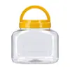 Pote Hermético de Boca Larga Grau Alimentício Pote Transparente Durável PET Espessado para Produtos Secos Frutas Secas Pistaches Embalagem Plástica Frasco Quadrado
