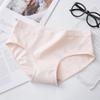 Ropa interior de algodón para mujer, entrepierna antibacteriana de algodón para niñas, bragas de algodón de verano finas de cintura media, simples, de color sólido para niñas