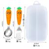 Talheres de Aço Inoxidável 304 Talheres Infantis Raspador Criativo Fofo de Desenho Animado Rabanete Colher Colher e Garfo para Suplemento Alimentar de Bebê