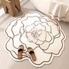 Felpudo de Entrada con Flor de Rosa Felpudo de Piso para Baño Inodoro Entrada Barro de Diatomeas Absorbente de Agua Antideslizante Felpudo para Pies Felpudo de Piso para Baño