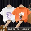 Camiseta de Manga Corta para Niña 2025 Verano Nuevo Elegante Estampada Algodón Holgada Casual Versátil Superior Moderno