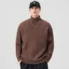 Suéter de cuello alto para hombre, estilo retro japonés, nuevo tejido para Otoño e Invierno 2025, versátil, moderno, grueso
