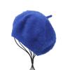 Boina de piel de conejo de color brillante para primavera, otoño e invierno, boina versátil para mujer, estilo coreano, boina de lana tejida, sombrero de pintor al por mayor