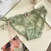 Calcinha de Renda Respirável e Amiga da Pele com Forro de Algodão para Mulheres, Estilo Francês Sexy, Cintura Baixa