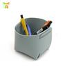 Tubo de Armazenamento de Papelaria para Mesa de Escritório Estilo Escandinavo Porta-Canetas de Couro Dupla Face Tubo de Armazenamento de Pincéis de Maquiagem de Couro PU