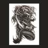 Pegatinas de Tatuaje para Brazo Cabeza de Lobo Águila Peces Ricos Qinglong Geisha Flor Grande