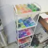 Estante de almacenamiento de frijoles, multicapa, carrito móvil, organizador de botellas dispensadoras de frijoles, estante multifuncional para aperitivos, almacenamiento de juguetes