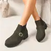 Comercio Electrónico Transfronterizo Tallas Grandes Otoño/Invierno 2026 Nuevo Estilo Europeo y Americano Botines de Mujer con Punta Redonda y Tacón Grueso Botas de Moda