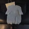 Camiseta de Tricô Vazada Estilo Coreano para Homens, Verão Solta Gola Redonda Manga Curta Moda Coreana Nicho Meia-Manga Tendência