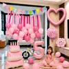 Set de decoración para el primer cumpleaños de un niño de 3 años, globos para escena, fondo para fotos, fiesta de ambiente