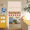 Cortina de Puerta de Forma Irregular Color Crema para Dormitorio, Cortina Divisoria para Uso Doméstico, Cortina de Tela sin Perforaciones para Baño, Media Cortina para Cocina y Estudio