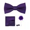 Conjunto de Gravata Borboleta e Lenço Quadrado Masculino com Padrão Escuro Retrô, Acessórios para Traje de Casamento, Gravata Borboleta Paisley, Mais Vendido na Amazon