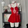 Romance Floral Lingerie Sexy Camisola Estilo Puro Desejo Vestido com Alça de Veludo Pequeno Realçador de Seios Conjunto de Pijama e Roupa de Casa A068