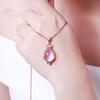 Colar banhado a prata feminino espírito de fada inteligente pó sintético cristal hibisco pedra pingente de ouro rosa clavícula cadeia presente prata atacado