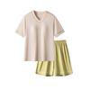 Pijama de verano para mujer con cuello en V y almohadilla en el pecho, fino, pijama, longitud opcional, se puede usar afuera, seda de hielo, sensación fresca, ropa de casa L836