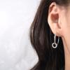 Elegantes Accesorios para Orejas de Moda Francesa para Mujer Estilo Frío Pequeños Aretes de Diamante Brillante Pendientes Geométricos de Círculo Grande Elegantes