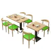 Tienda de fideos para picar, barbacoa, desayuno, juego de mesa y silla para comida rápida, tienda de té de leche y postres, mesa de restaurante, tipo económico comercial