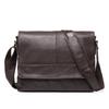 Consignación de Comercio Exterior Nueva Bolsa para Hombre de Cuero Crazy Horse Bolso Cruzado para Mujer de Cuero Genuino Bolso de Hombro Retro para Hombre Bolsa para Archivos A4