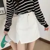 Falda Vaquera de Cintura Alta Estilo Coreano Nueva de Verano para Mujer, Falda Corta Versátil Casual Ajustada para Estudiante, Falda de Corte A Moderna