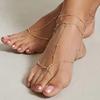 Joias de Verão Transfronteiriças Europeias e Americanas Moda Design Simples Sensação Ornamentos para Pés Estilo Sexy para Férias na Praia Corrente de Pé para Mulheres