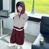 Conjunto Otoñal para Niños con Rayas de Cachorro de Tres Piezas, Traje Elegante Infantil Estilo Coreano, Ropa para Bebés Niños