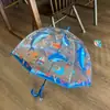 En stock Celebridades de Internet Niñas Jardín de Infancia Niños de Escuela Primaria Paraguas Infantil Lindo Engrosado Apertura Manual Mango Largo Paraguas Transparente para Bebé