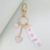 Chaveiro de fita de amor de liga pingente criativo pendurado chaveiro corda chaveiro pequeno chaveiro fresco