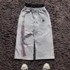 Personalidad de Calle Rara Estampado de Ametralladora Doble Cintura Hip-Hop Rock Street Casual Pantalones de Chándal Rectos Holgados