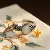 Item Quente do TikTok: Anel Artístico Personalizado de Esmalte Auspicioso e Elegante Estilo Étnico Vintage para Mulheres Joias Atacado