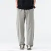 Pantalones Casuales Nuevos para Hombre 2026, Estilo Delgado Primavera/Verano, Retro Americano Sueltos Rectos de Pierna Ancha Pantalones de Trabajo, Negro y Gris París