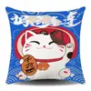 Nuevo Estilo Gato de la Suerte Sofá Decoración del Hogar Cojín Almohada Sala de Estar Coche Funda de Almohada Impresa por Ambos Lados Súper Suave Venta al por Mayor