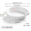 Hotel Pure White Cerâmica Minimalista Louça Restaurante Prato para Pratos Quentes Prato para Pratos Frios Redondo Profundo Espessado Anti-Escaldante Prato para Sopa com Duas Alças