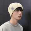 Chapéu de comércio exterior masculino inverno à prova de vento à prova de frio lã quente malha chapéu super grosso engrossado lã forrada Baotou chapéu cabeça grande