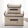 Caja de Almacenamiento No Tejida para Hogar Coche Plegable a Prueba de Polvo Caja de Almacenamiento de Ropa con Tapa Tamaño Pequeño para Etiquetar