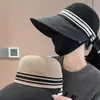 Sombrero de Sol Protector Solar para Mujer, Gorra de Béisbol Versátil para Exteriores, Sombrero de Pescador, Circunferencia de Cabeza Grande, Hace que la Cara Parezca Más Pequeña, Puede Colgar una Mascarilla, Sombrero de Sol