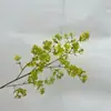 Plantas y Frutas Verdes Artificiales para Boda Estilo Bosque al Aire Libre, Serie Verde Fresco, Decoración de Arreglo Floral para Pasillo, Hojas de Plantas Verdes