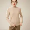 Suéter de Cachemira para Mujer 100% Cachemira Pura Otoño e Invierno Nuevo Prenda de Primera Línea Suéter Básico de Punto Retorcido con Cuello Semi-alto