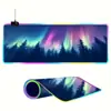 Mouse Pad Aurora da Islândia Personalizado Especial FPS Luminoso para Mesa RGB E-Sports Jogo Tamanho Grande Tapete de Computador