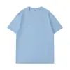 Camiseta de Algodón Puro de Doble Hilo Pesado de 260 g, Color Sólido, Corte Holgado, Cuello Redondo, Hombros Caídos, Manga Corta, Unisex, Texto Bordado y Estampado
